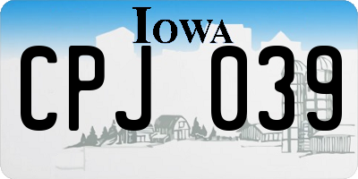 IA license plate CPJ039