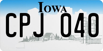 IA license plate CPJ040
