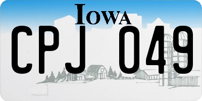 IA license plate CPJ049