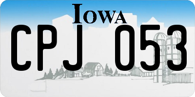 IA license plate CPJ053
