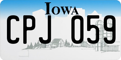 IA license plate CPJ059