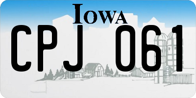IA license plate CPJ061