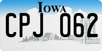 IA license plate CPJ062