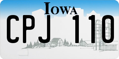 IA license plate CPJ110