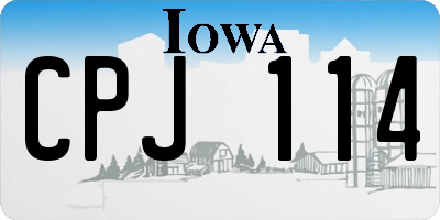 IA license plate CPJ114
