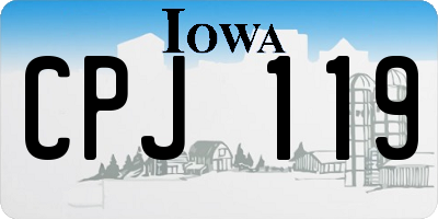 IA license plate CPJ119