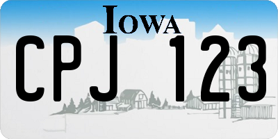 IA license plate CPJ123