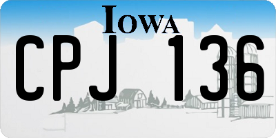 IA license plate CPJ136