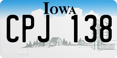IA license plate CPJ138
