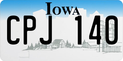 IA license plate CPJ140