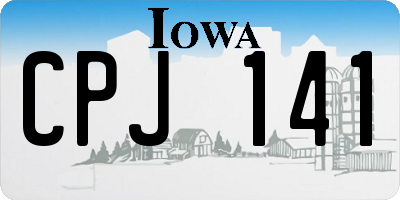 IA license plate CPJ141