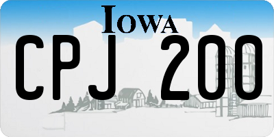 IA license plate CPJ200