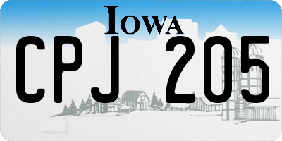 IA license plate CPJ205