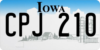 IA license plate CPJ210