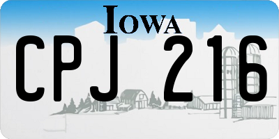 IA license plate CPJ216