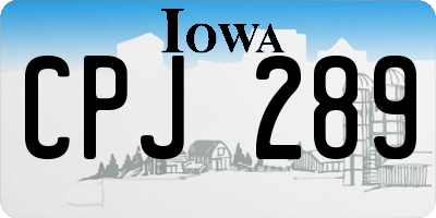 IA license plate CPJ289