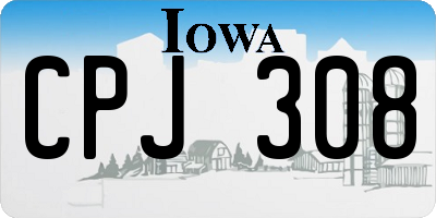 IA license plate CPJ308