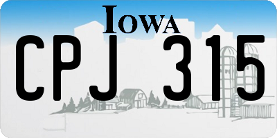 IA license plate CPJ315
