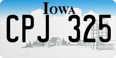 IA license plate CPJ325