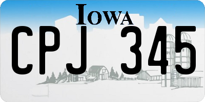 IA license plate CPJ345