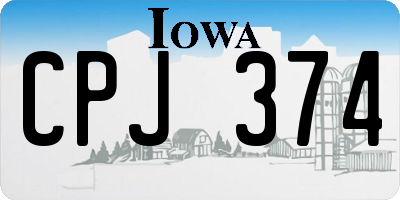 IA license plate CPJ374