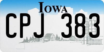 IA license plate CPJ383
