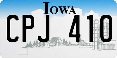 IA license plate CPJ410