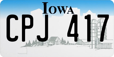 IA license plate CPJ417