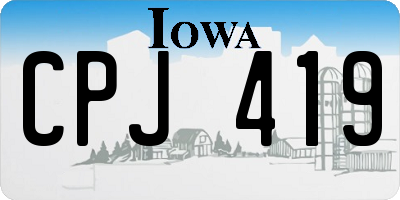 IA license plate CPJ419