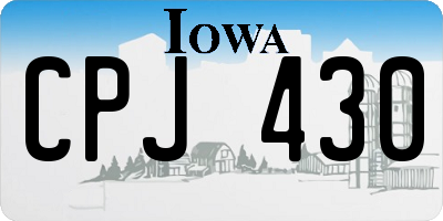 IA license plate CPJ430