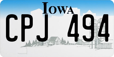 IA license plate CPJ494