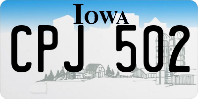 IA license plate CPJ502