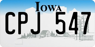 IA license plate CPJ547
