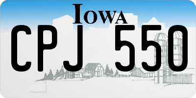 IA license plate CPJ550