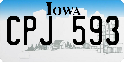 IA license plate CPJ593