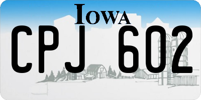 IA license plate CPJ602