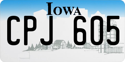 IA license plate CPJ605