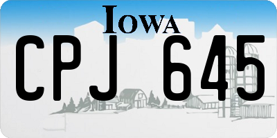 IA license plate CPJ645