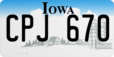 IA license plate CPJ670
