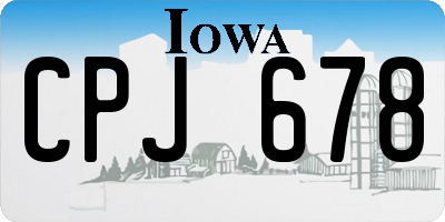 IA license plate CPJ678