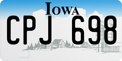 IA license plate CPJ698