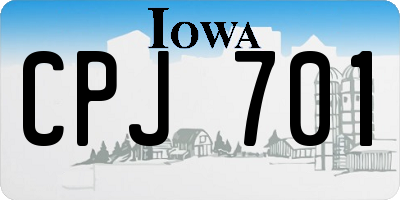 IA license plate CPJ701
