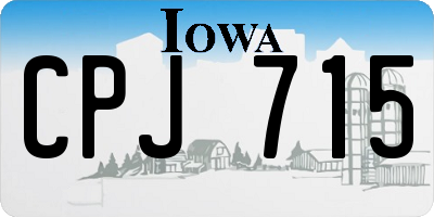 IA license plate CPJ715