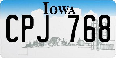 IA license plate CPJ768