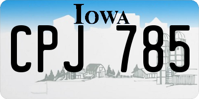 IA license plate CPJ785
