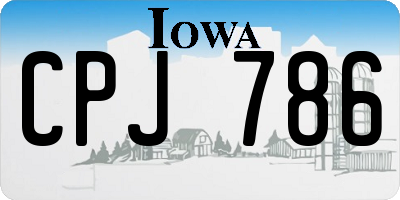 IA license plate CPJ786