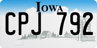 IA license plate CPJ792