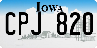 IA license plate CPJ820