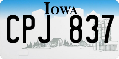 IA license plate CPJ837