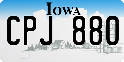 IA license plate CPJ880